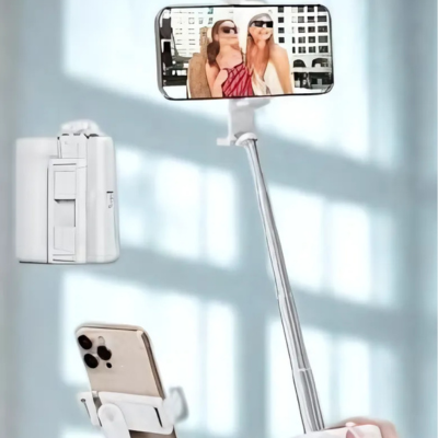 Selfie Stick Bluetooth avec Trépied et Télécommande - Support de Téléphone  pour Visuels