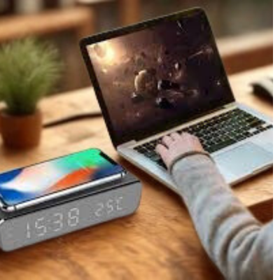 Chargeur Réveil Bluetooth – Charge rapide & Écran LED