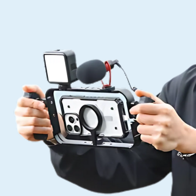 Kit de Stabilisation Smartphone Professionnel - Support, Microphone et Éclairage LED Intégrés