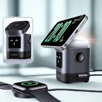Chargeur sans fil 3-en-1 pour téléphone et smartwatch - Station de recharge rapide