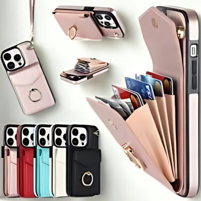 Étui de Téléphone Multifonction avec Porte-cartes et Anneau Support – Compatible iPhone
